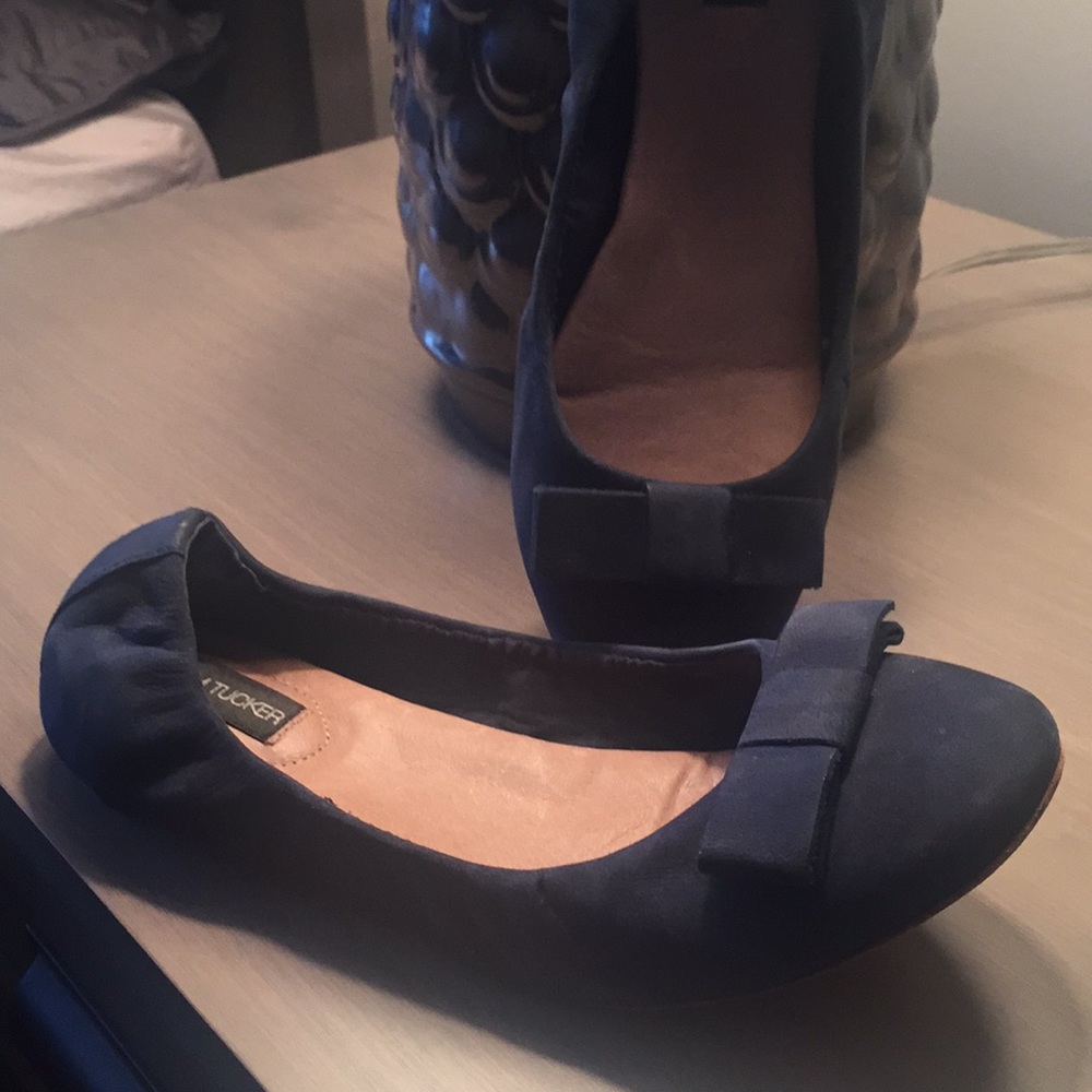 Adam Tucker ballet flats in blue leather